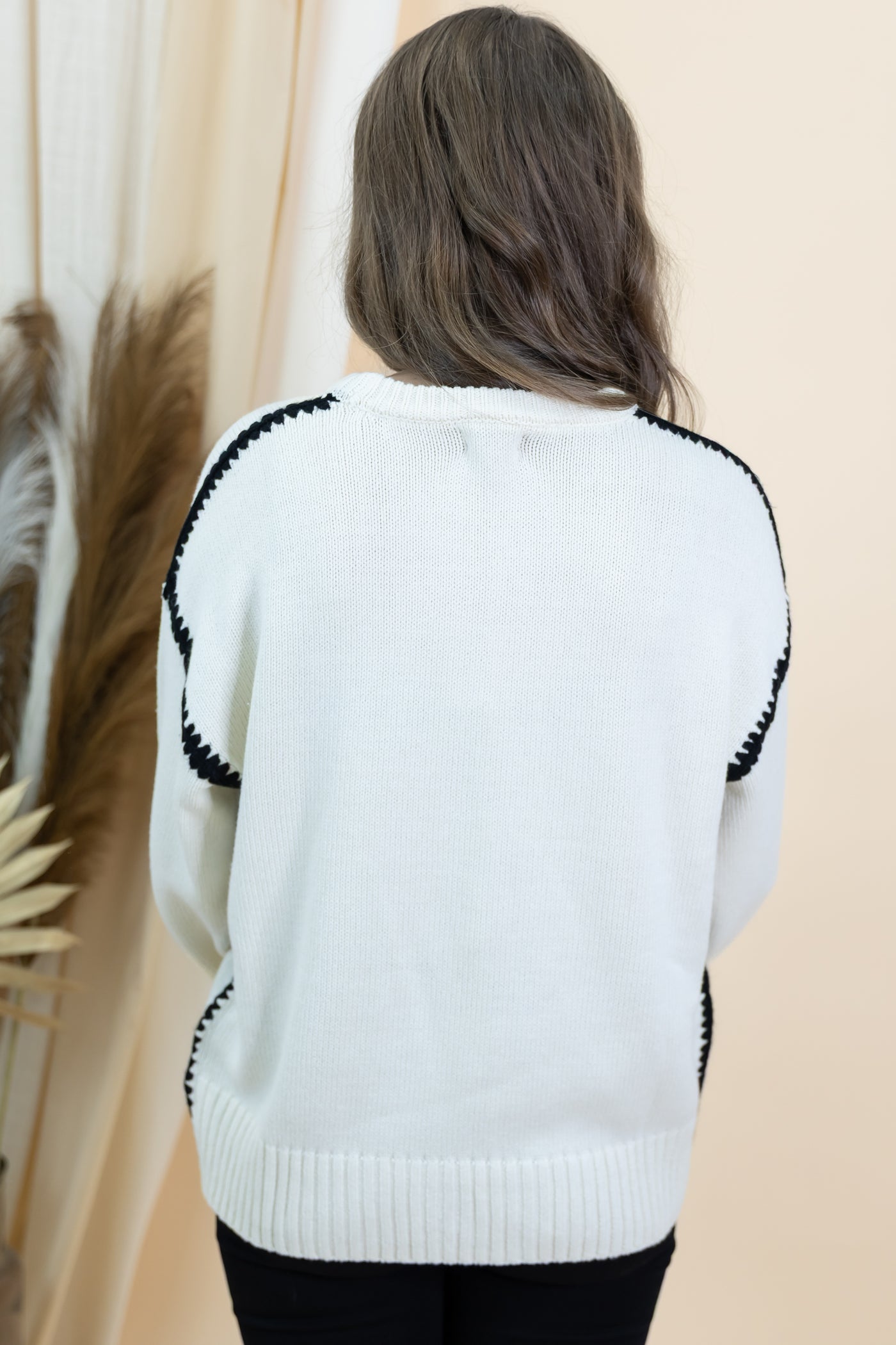 "Bold Lines" Sweater (Cream)