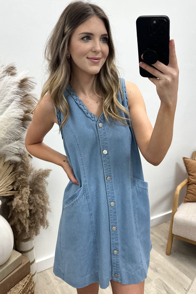 "Distant Echos" Dress (Light Denim)