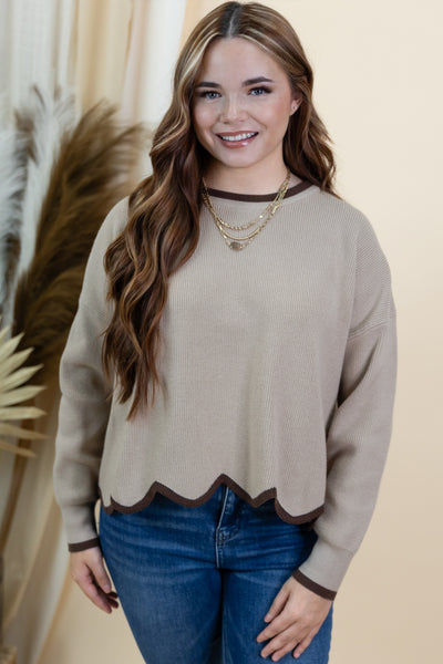 "My Routine" Sweater (Light Mocha/Brown)