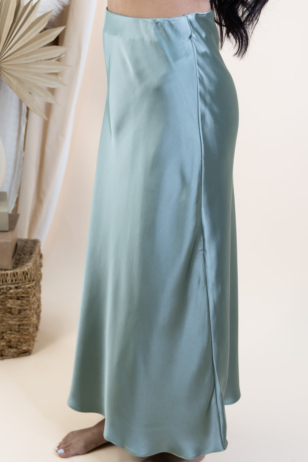 "Silk & Sway" Skirt (Sage Green)