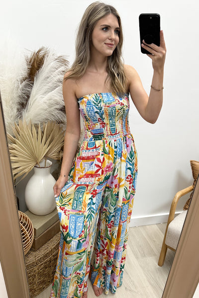 "Coastal Glow" Jumpsuit (Blue/Pink)