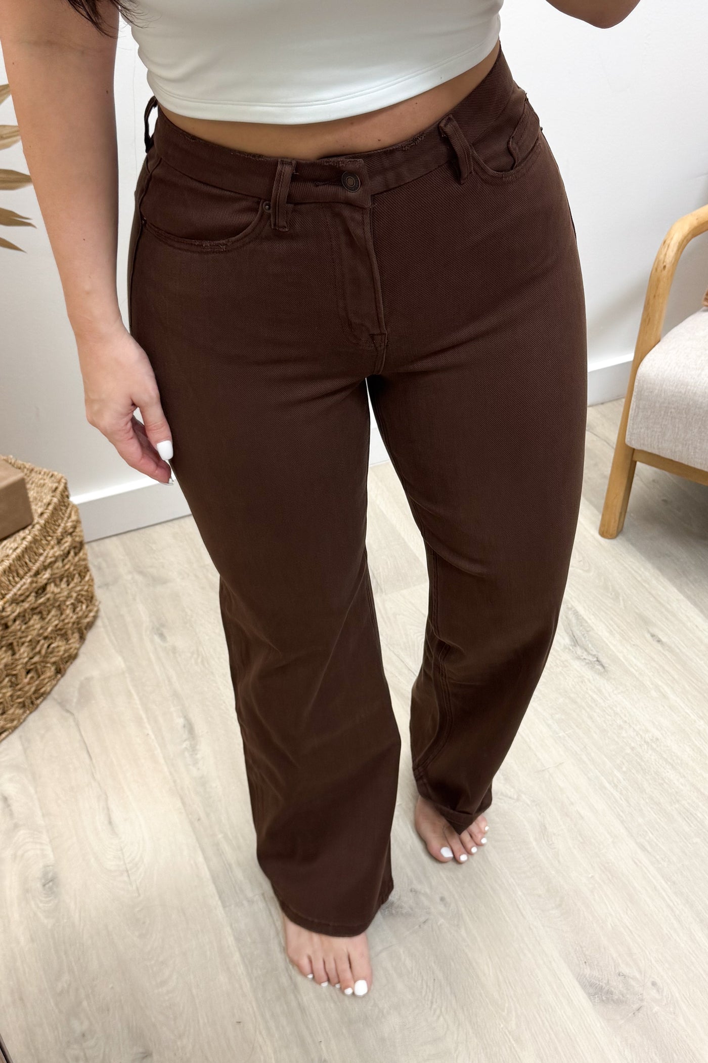 Brynn Wide Leg Jeans (Vintage Brown)