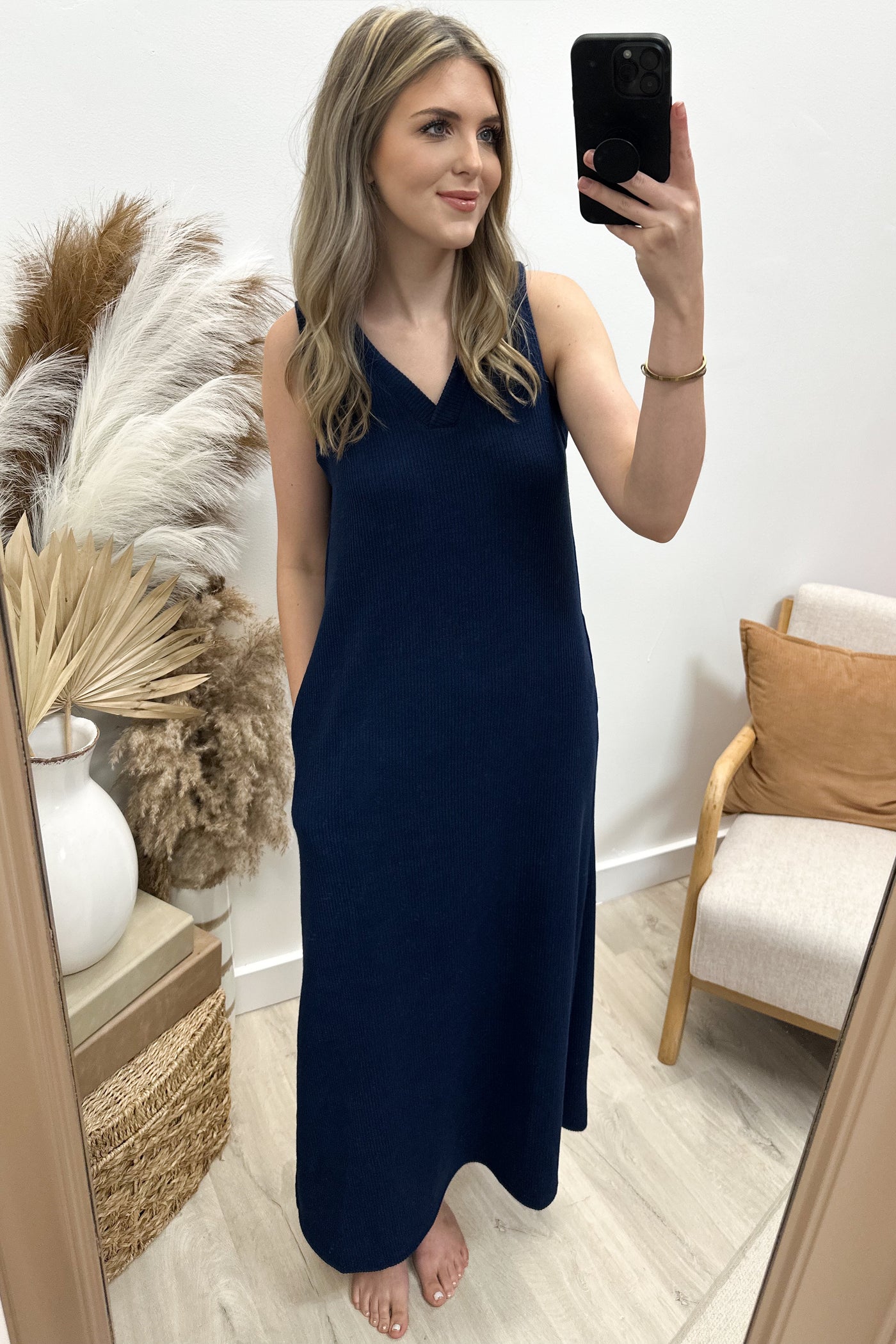 "Soft Spaces" Dress (Navy)