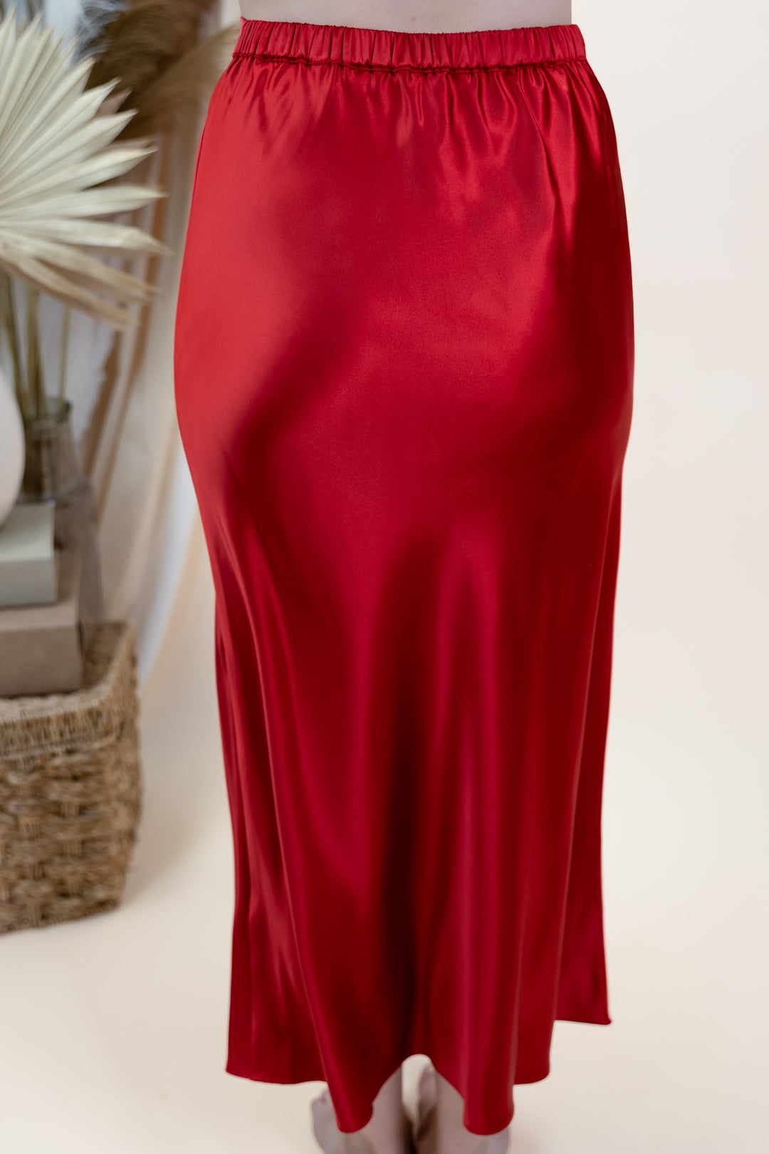 "Park Avenue Glam" Midi Skirt (Red)