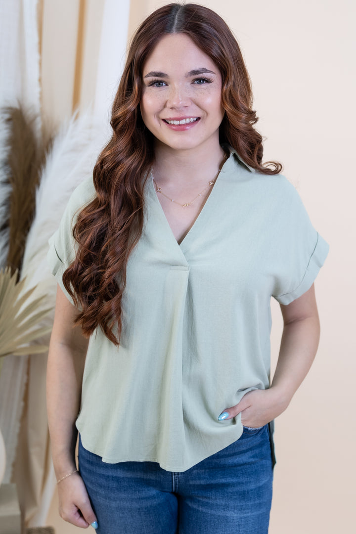 "Morning Glow" Top (Olive)