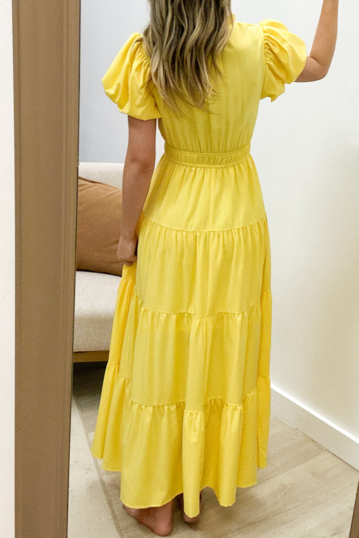"Sunday Brunch" Maxi Dress (Lemon)