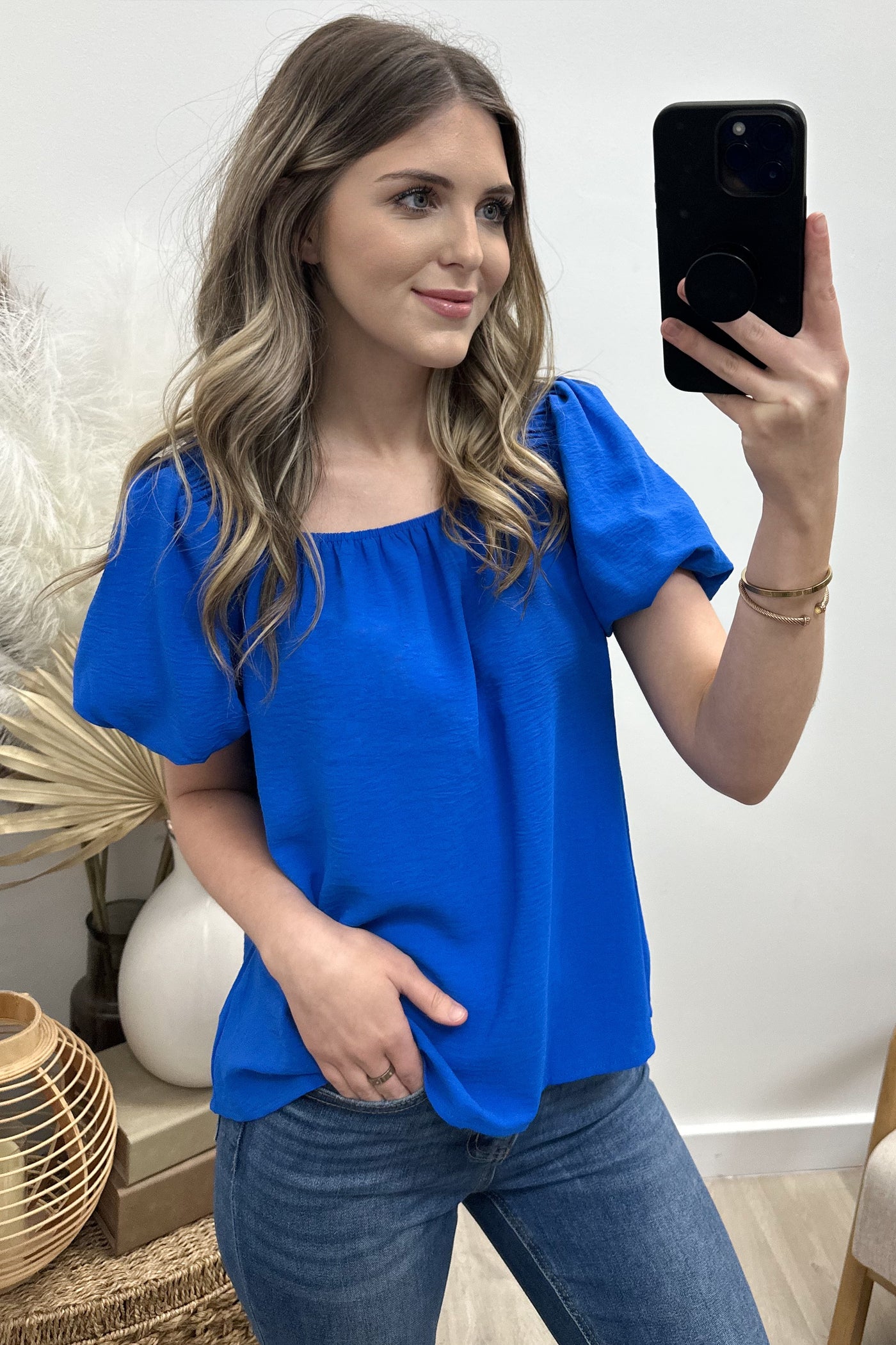 "Minimal Muse" Blouse (Diva Blue)