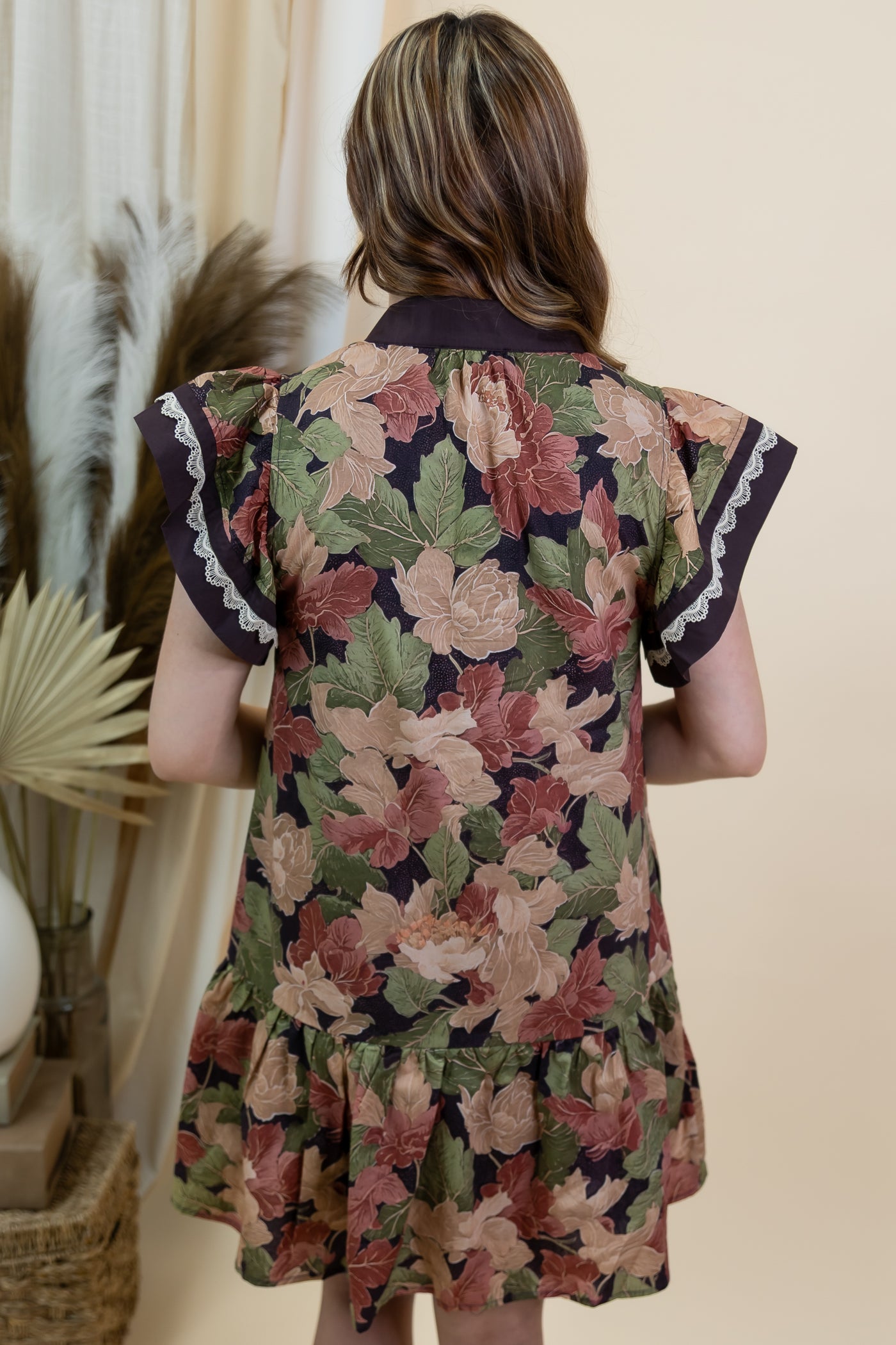 "Room To Bloom" Dress (Brown)