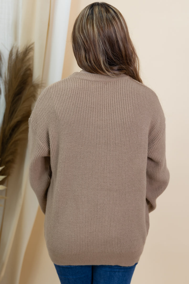 "Thankful" Sweater (Dusty Brown)