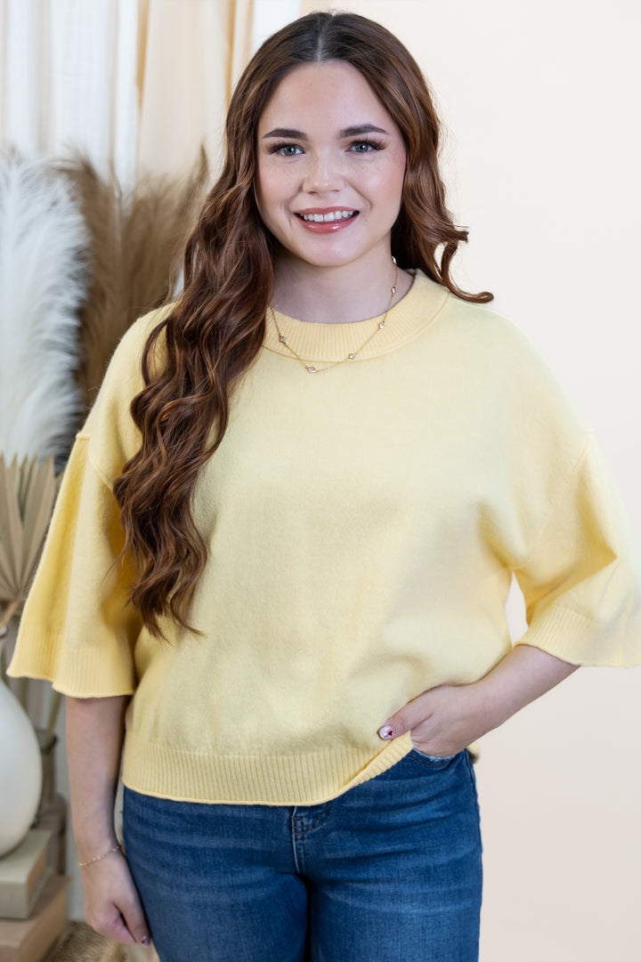 "Simple & Soft" Sweater Top (Yellow)
