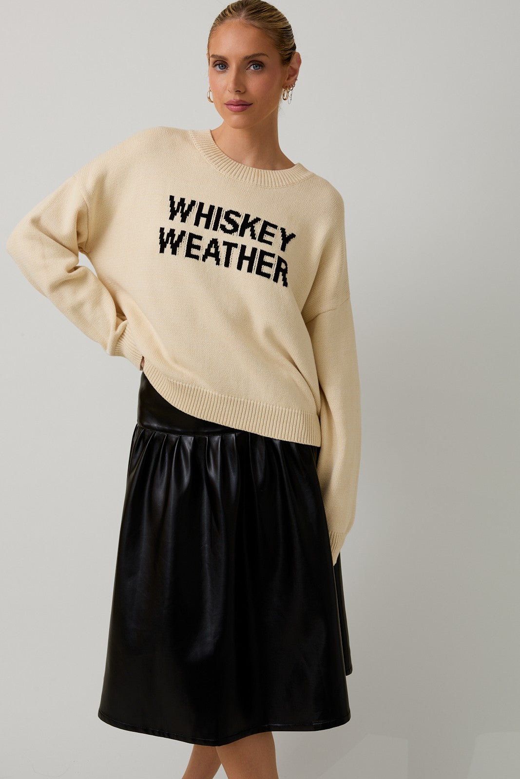 PRE-ORDER - “Whiskey Weather" Sweater (Cream)