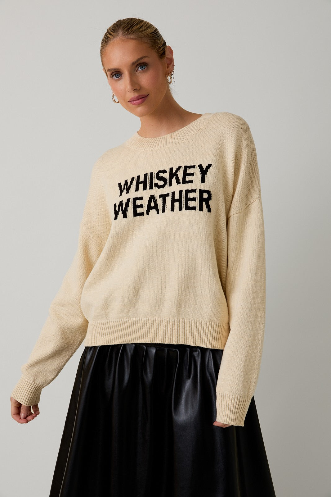 PRE-ORDER - “Whiskey Weather" Sweater (Cream)