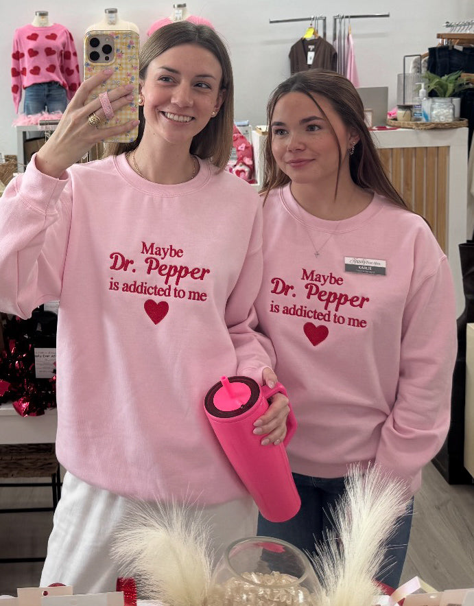 "Addicted To Me" Sweatshirt (Light Pink)