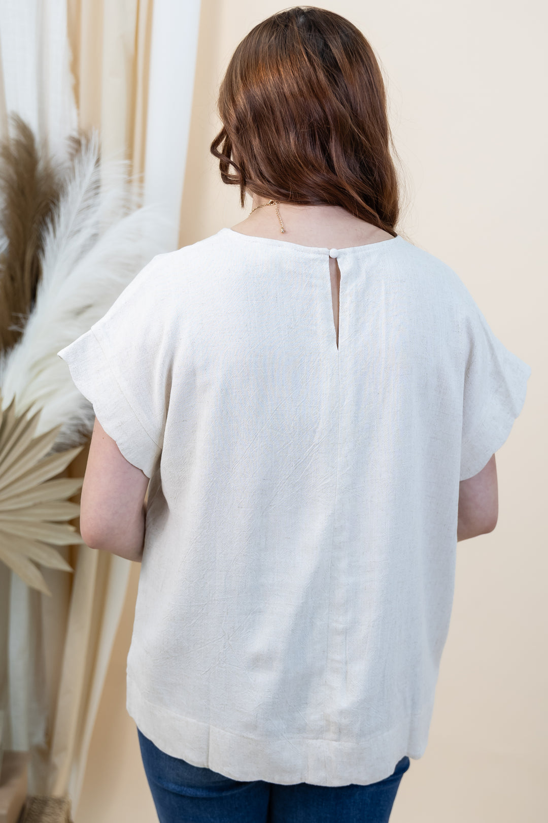 "Petal Edge" Top (Oatmeal)