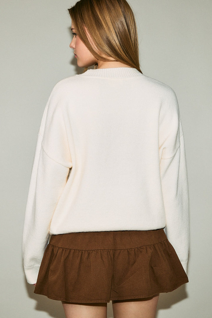 "Pawfectly Cozy" Sweater (Ivory)