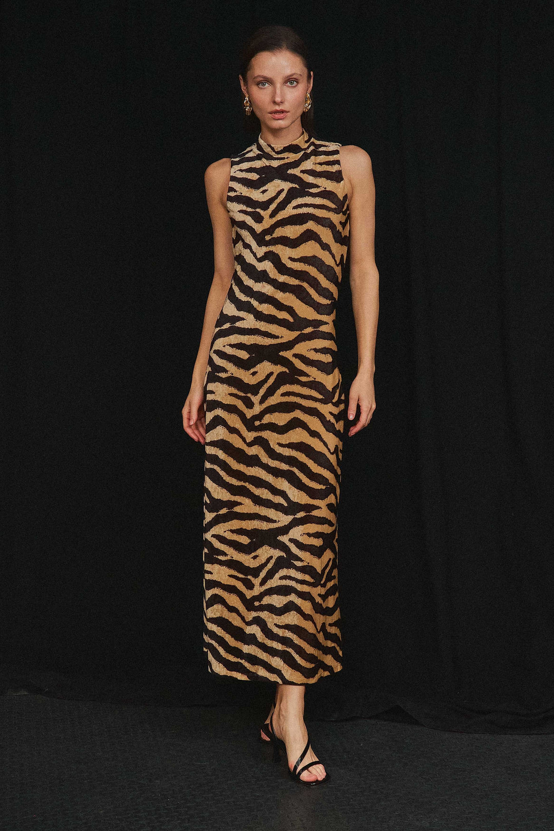 "Wild Side" Dress (Taupe/Black)