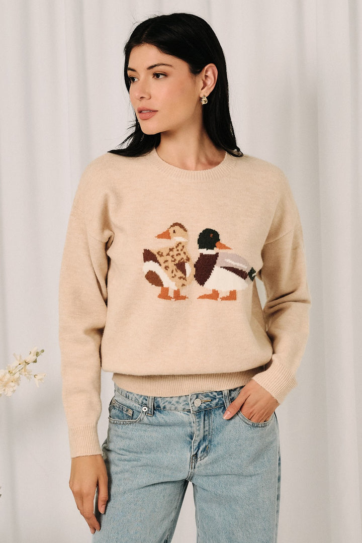 "Duck Duck Cute" Sweater (Oatmeal)