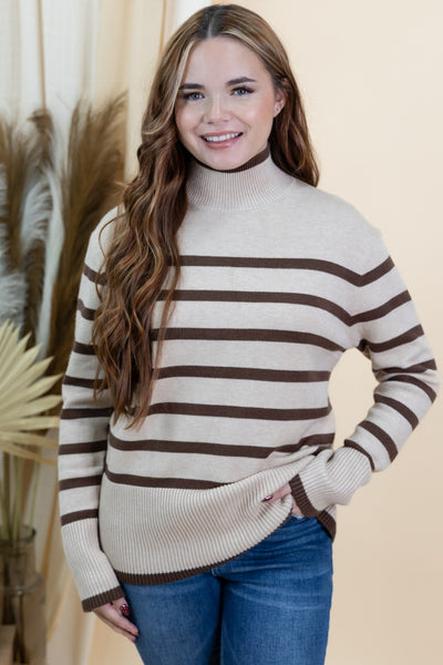 "Lux Lines" Sweater (Light Taupe)