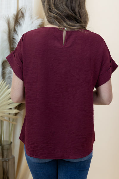 "Back To Business" Blouse (Burgundy)