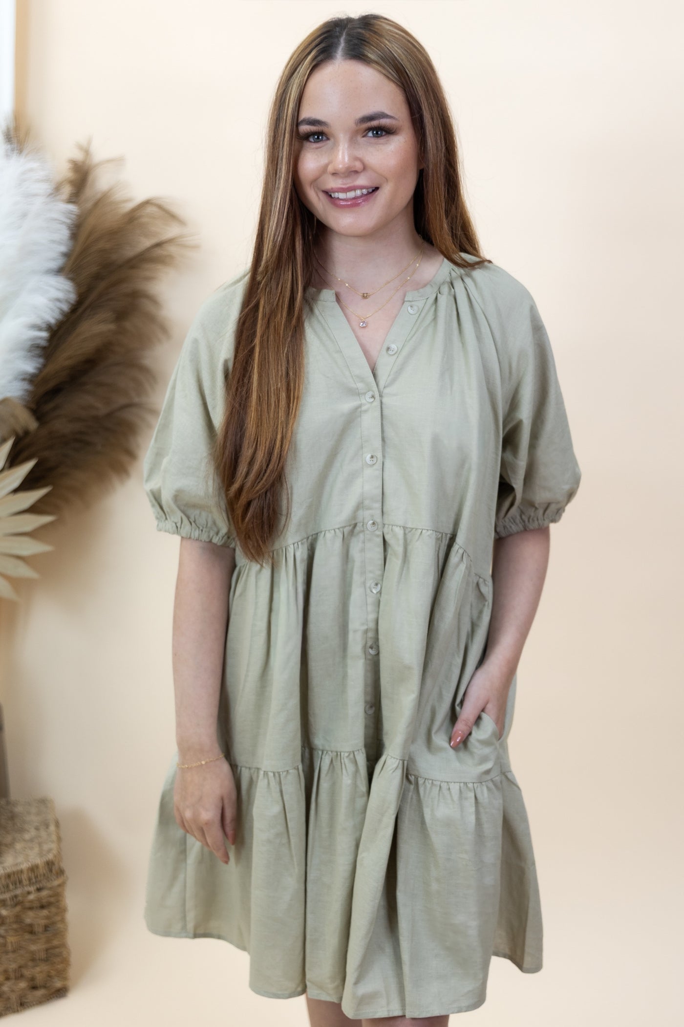 "My Free Time" Dress (Grey Olive)
