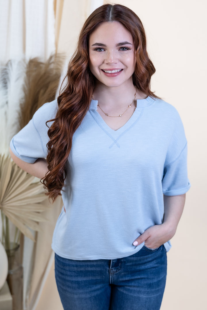 "True Essentials" Top (Light Blue)
