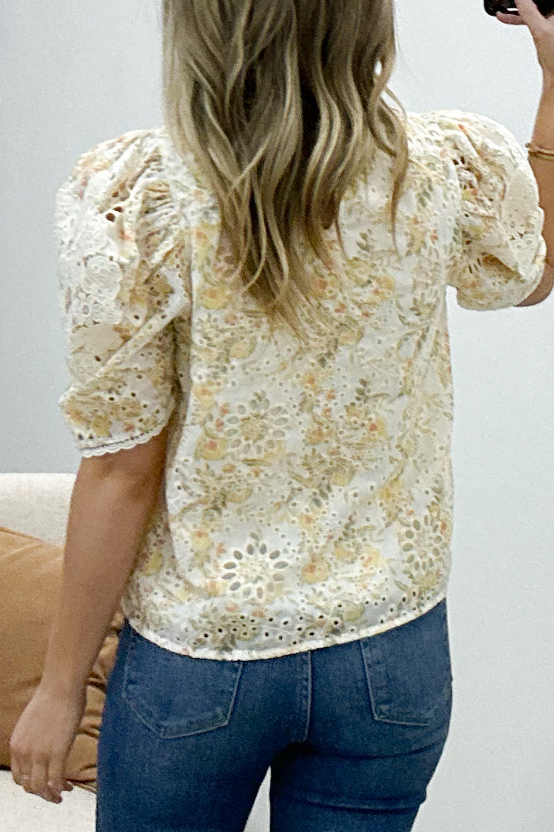 "Painted Skies" Blouse (Gold Combo)