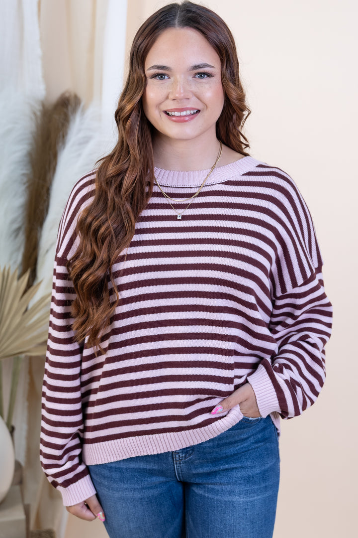 "Sweet Retreat" Sweater (Light Pink)