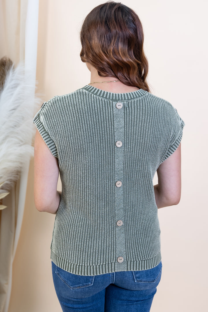 "Buttoned Bliss" Top (Olive)