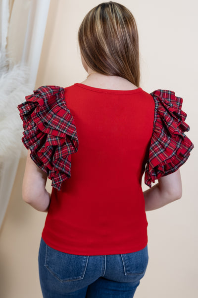 "Spreading Cheer" Top (Red)