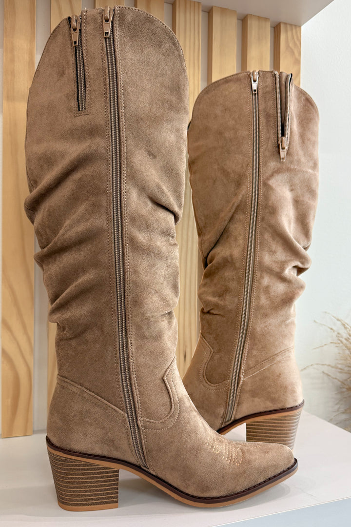 Whitney Tall Boots (Taupe)