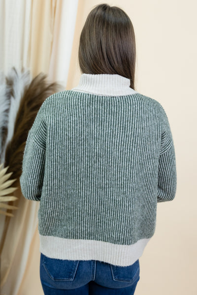 "Started With A Smile" Sweater (Dark Sage)
