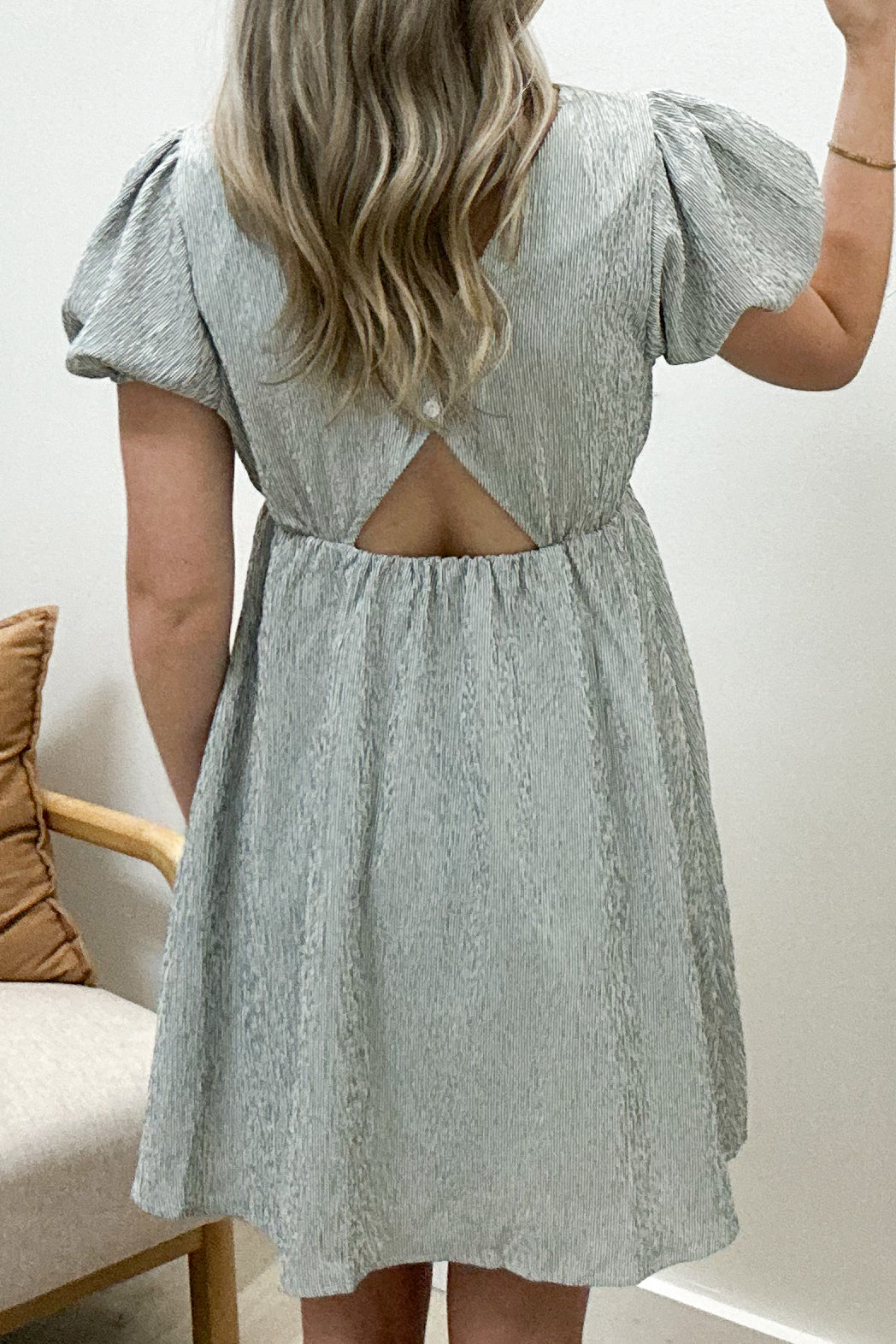 "Mellow Moments" Dress (White/Navy Stripe)