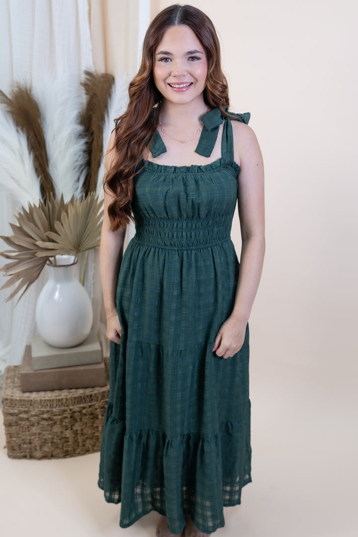 "Whispering Pines" Dress (Hunter Green)