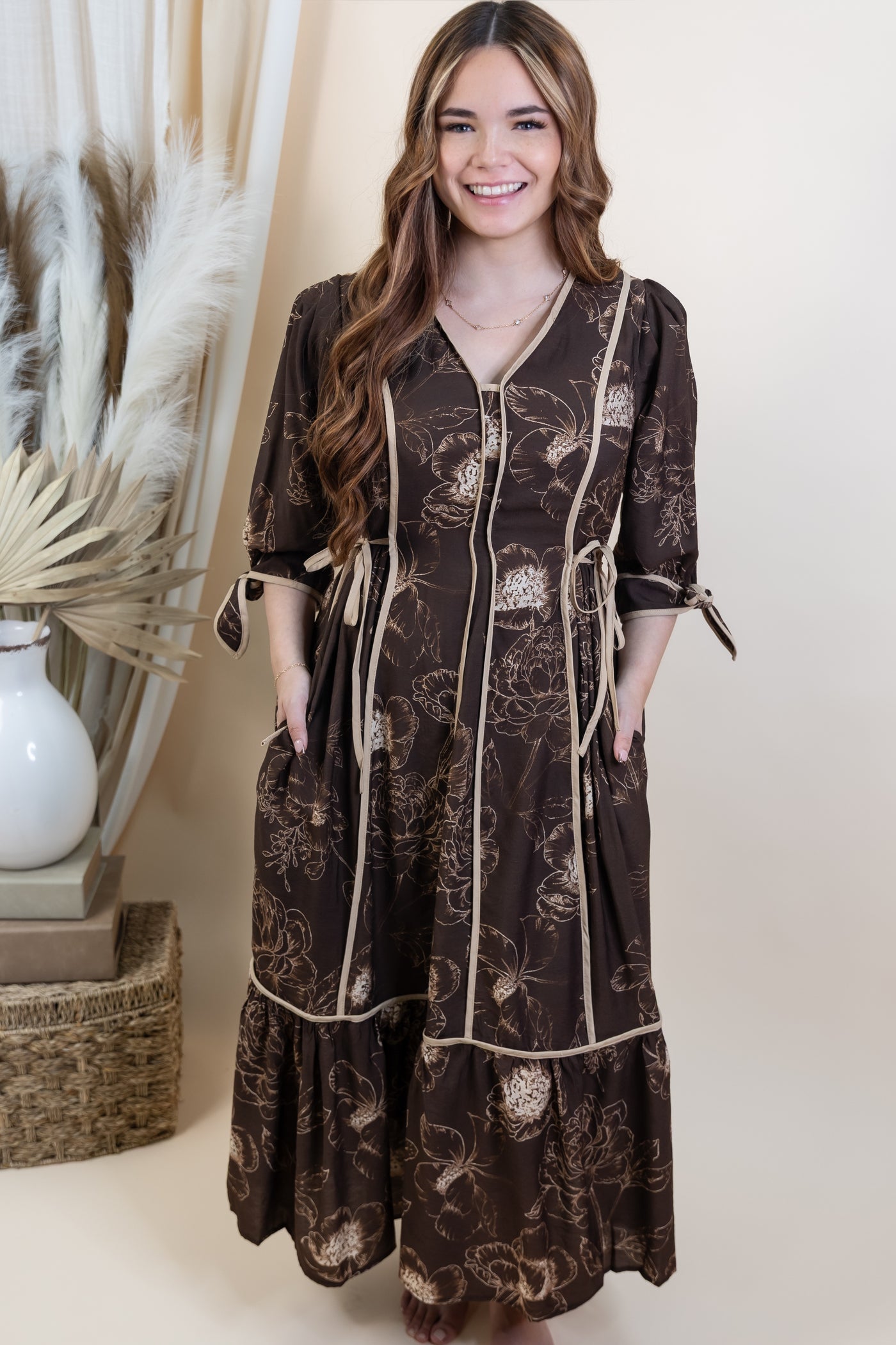 "Sweet Magnolia" Dress (Brown)