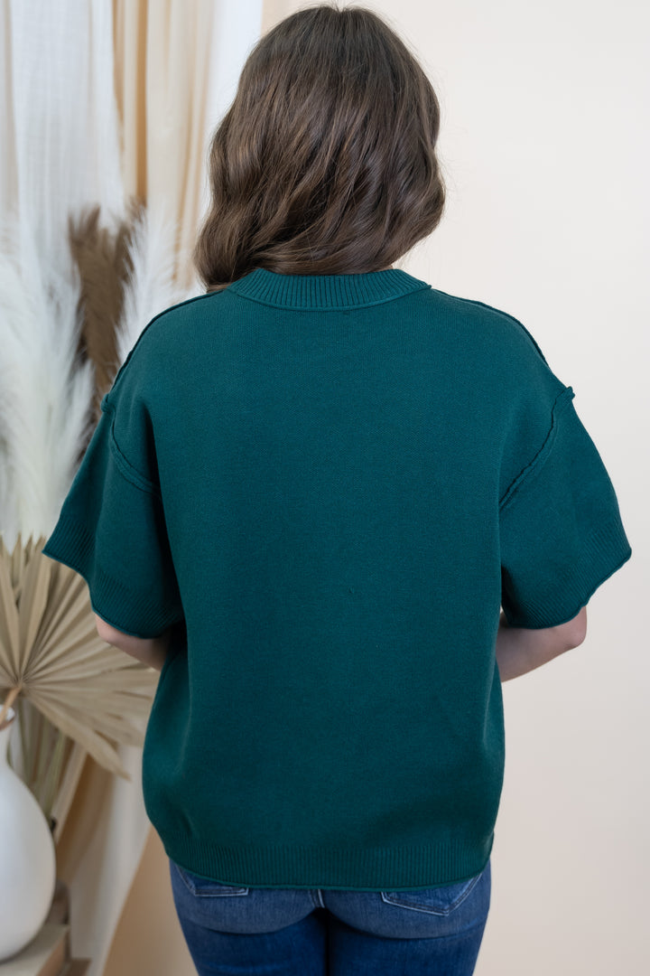 "Everyday Comfort" Sweater Top (Hunter Green)