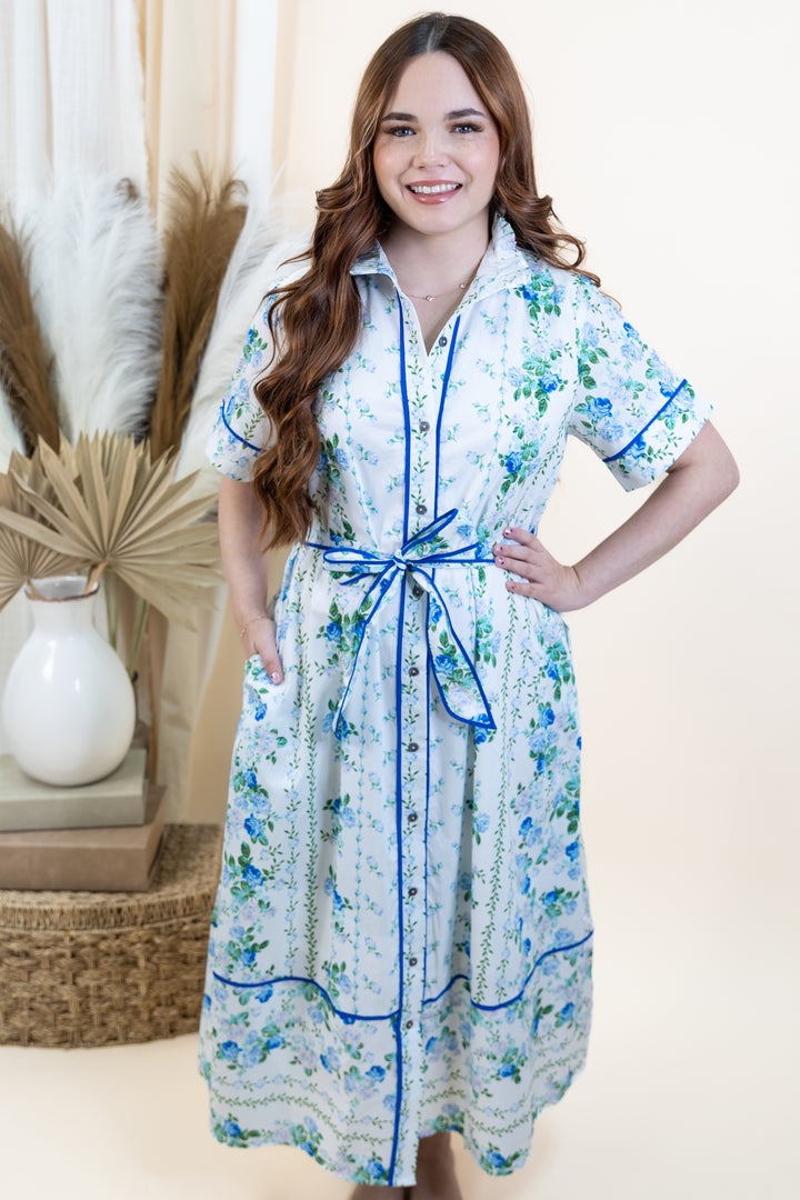 "Wildflower Waltz" Dress (Blue)