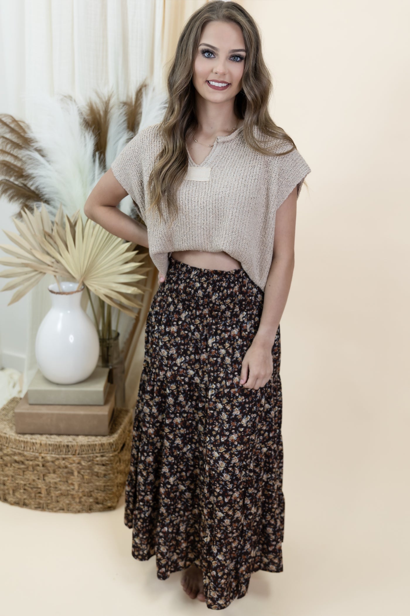 "Invite Only" Skirt (Espresso Combo)