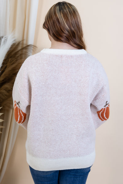 "Patch Perfection" Sweater (Cream)
