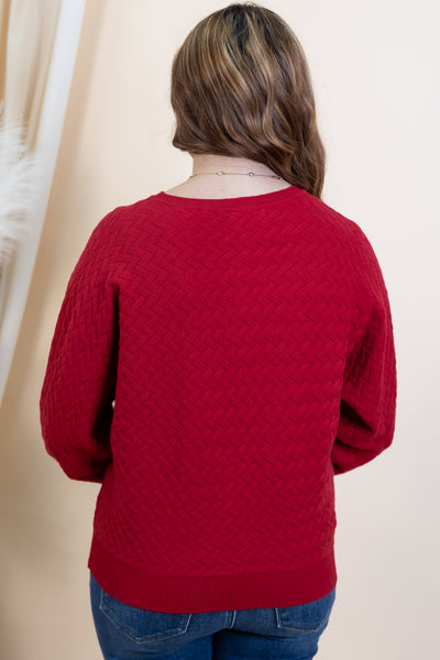 "Hooked On You" Sweater (Red)