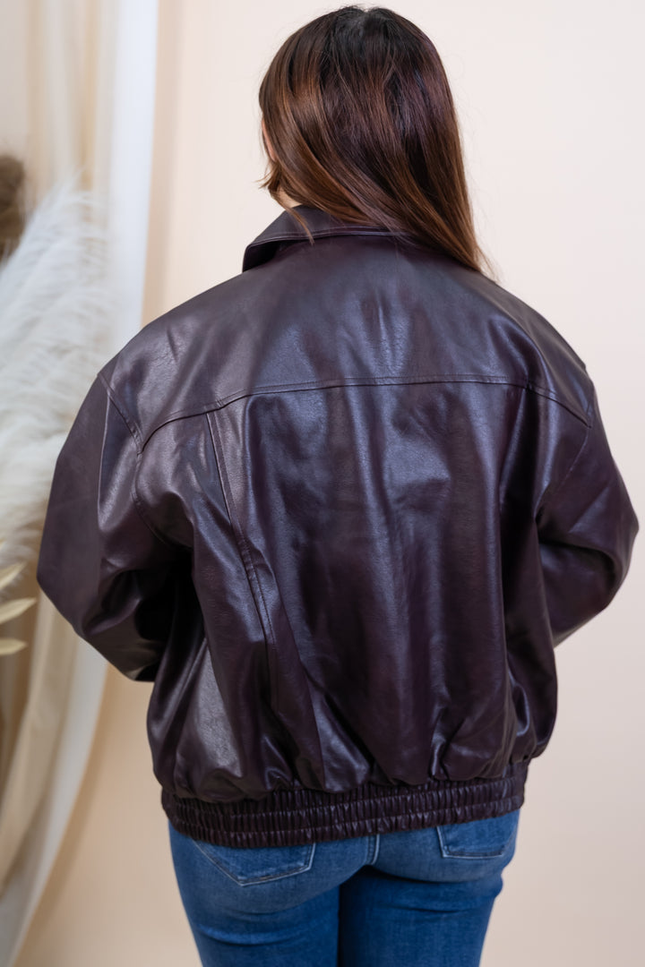 "Just A Little Edge" Jacket (Burgundy)