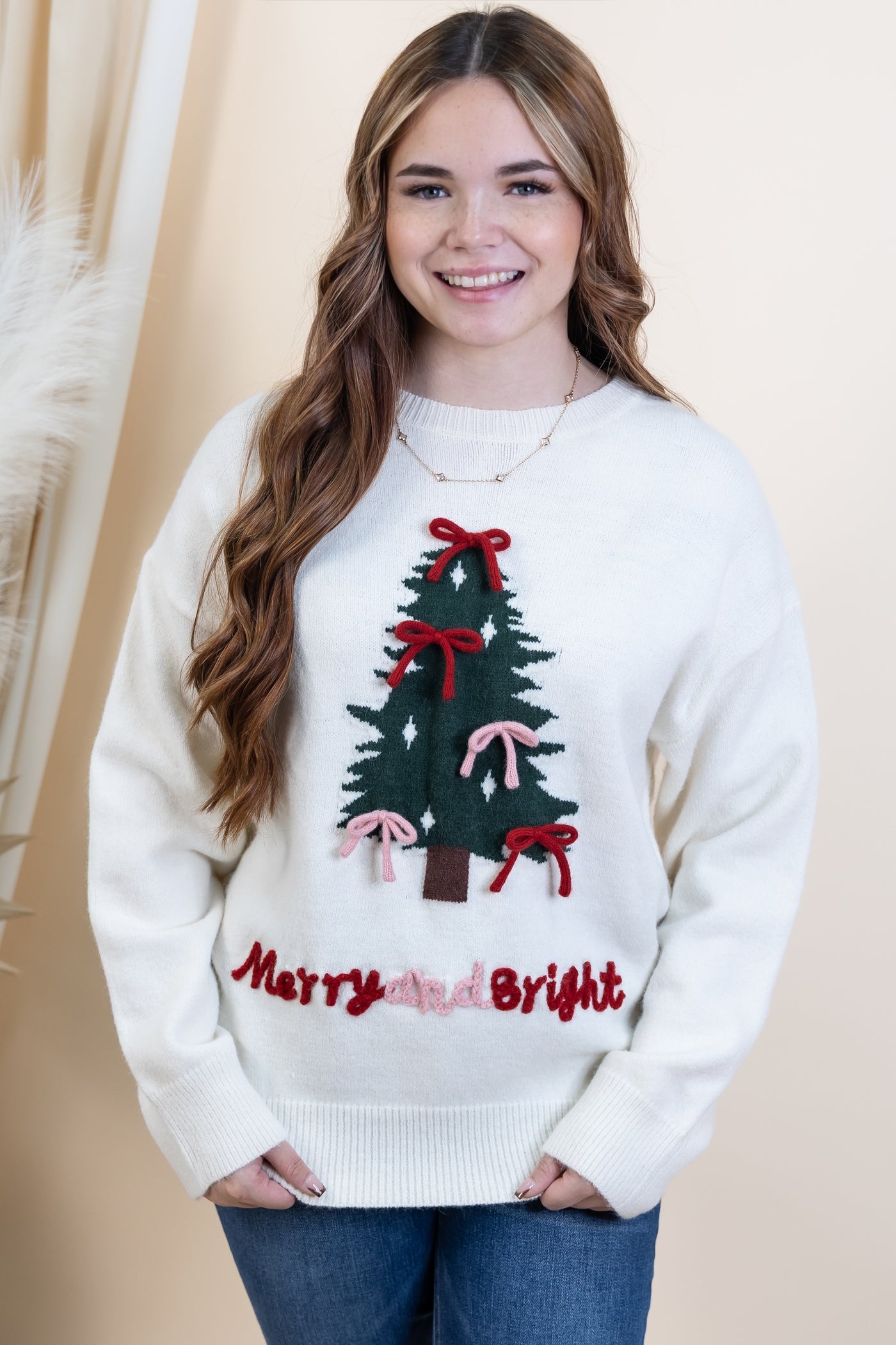 "All Is Bright" Sweater (Cream)