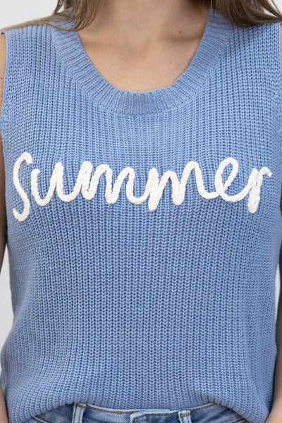 “Summer Sunset” Tank (Light Blue)