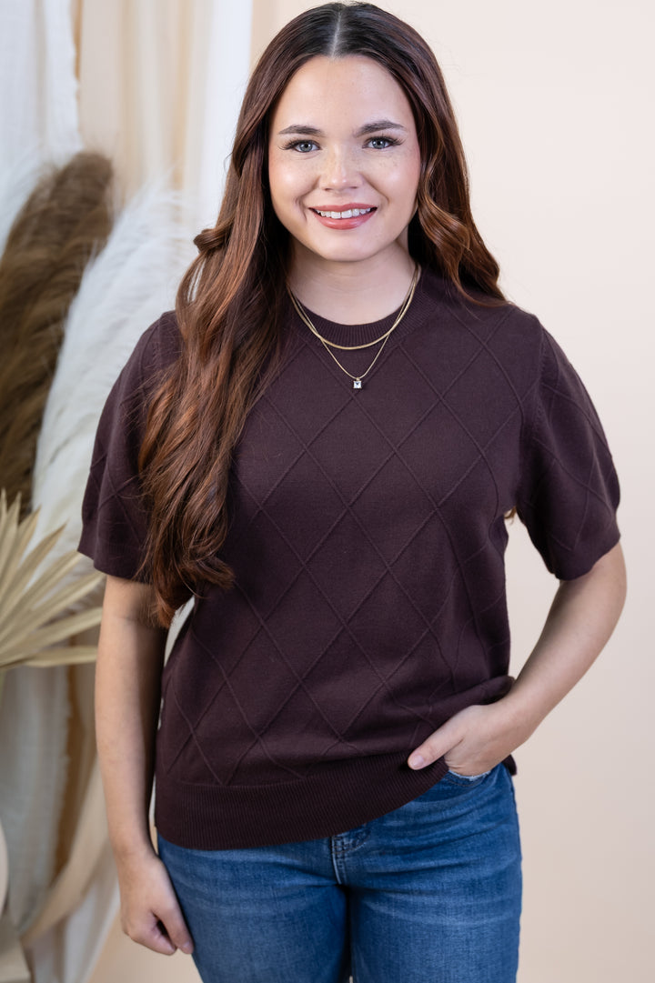 "Nothing Too Serious" Top (Brown)