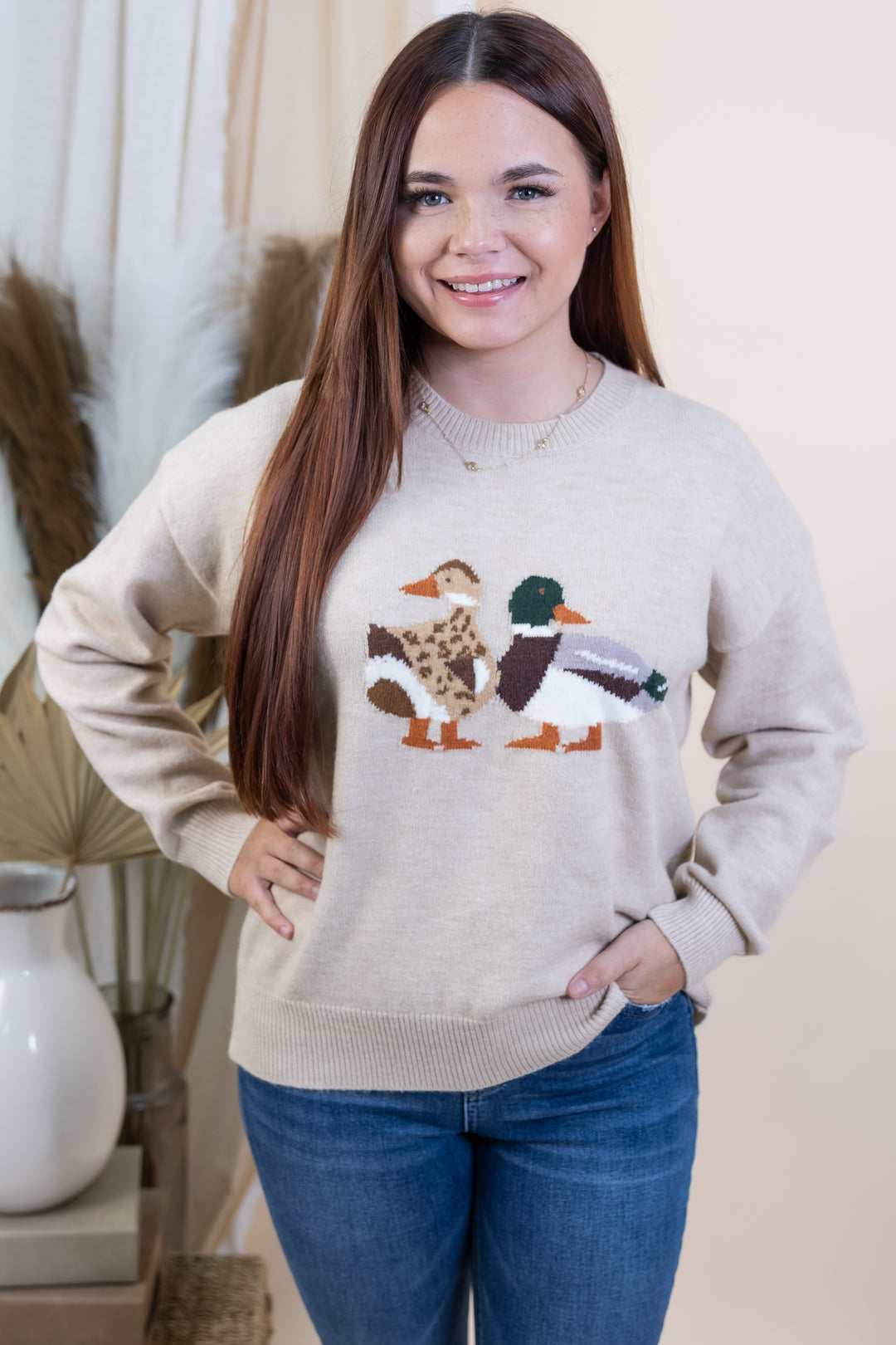 "Duck Duck Cute" Sweater (Oatmeal)