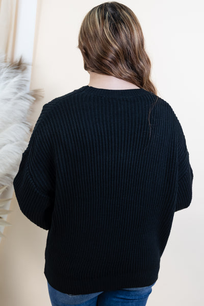 "Ho Ho Hooked" Sweater (Black)