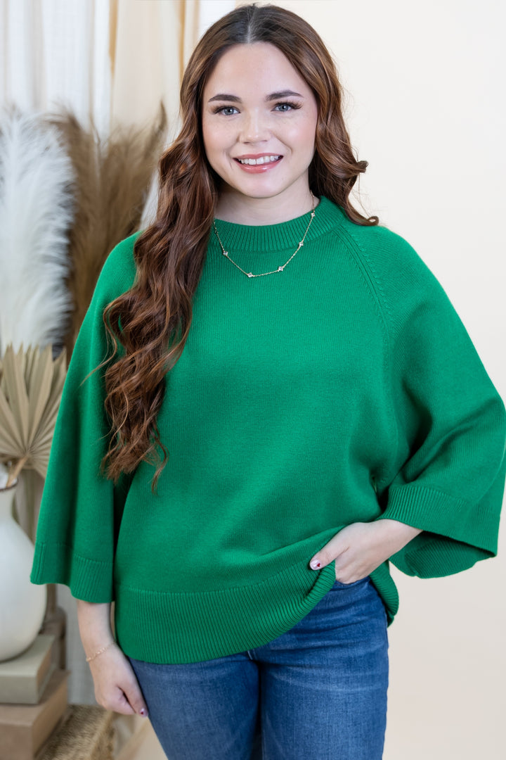 "Laid-Back Luxe" Sweater (Kelly Green)