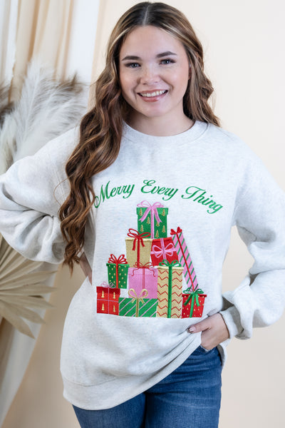"Merry Every Thing" Sweatshirt (Heather Grey)