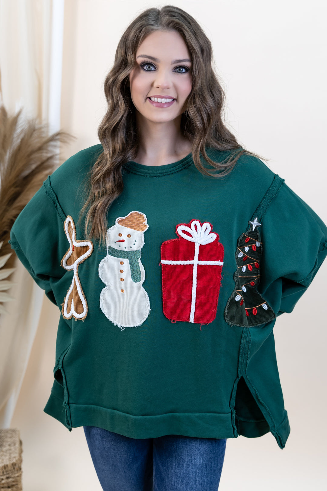 "Festive Friends" Sweatshirt (Hunter Green)