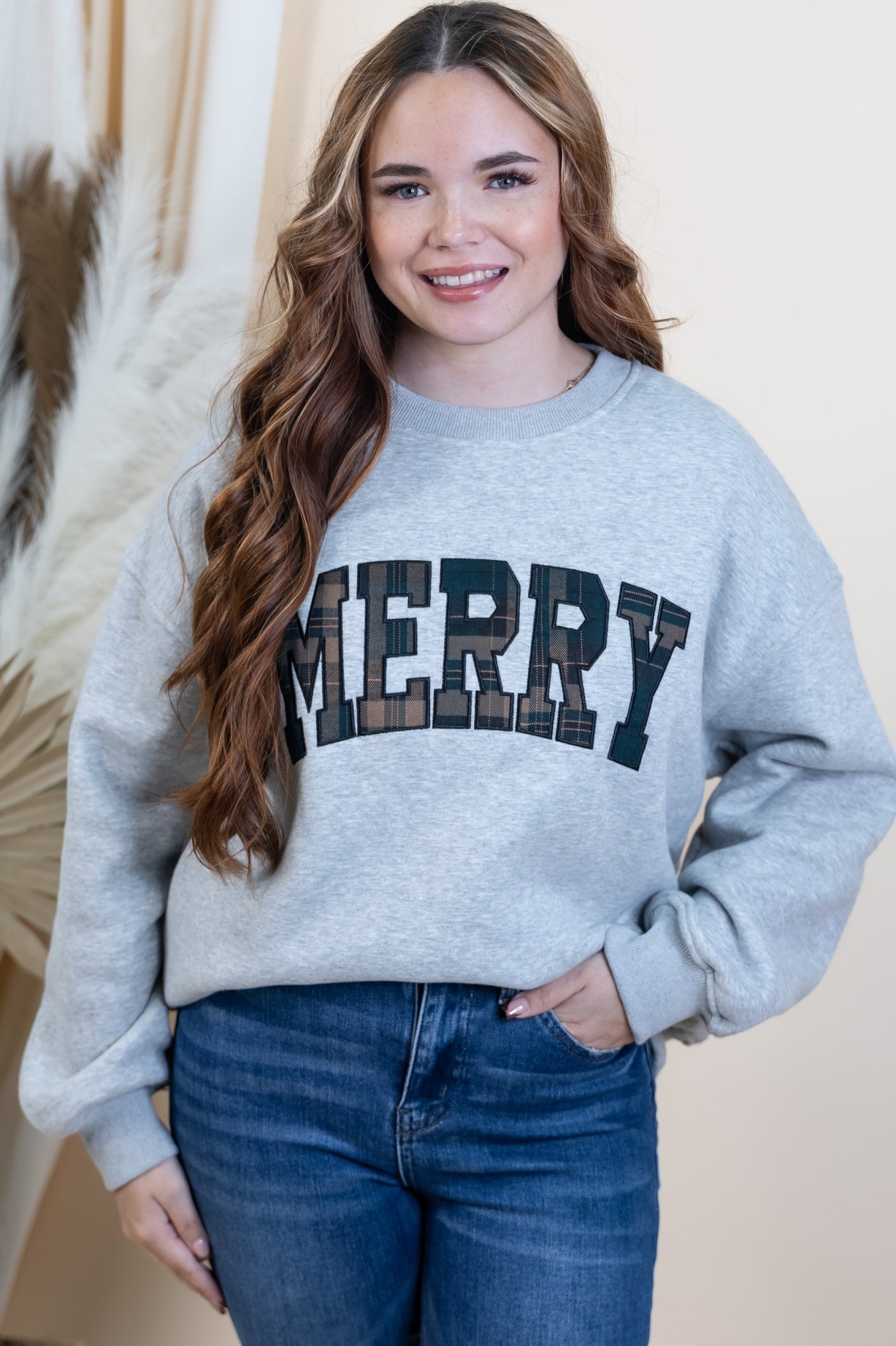 "Merry & Minimal" Sweatshirt (Heather Grey)