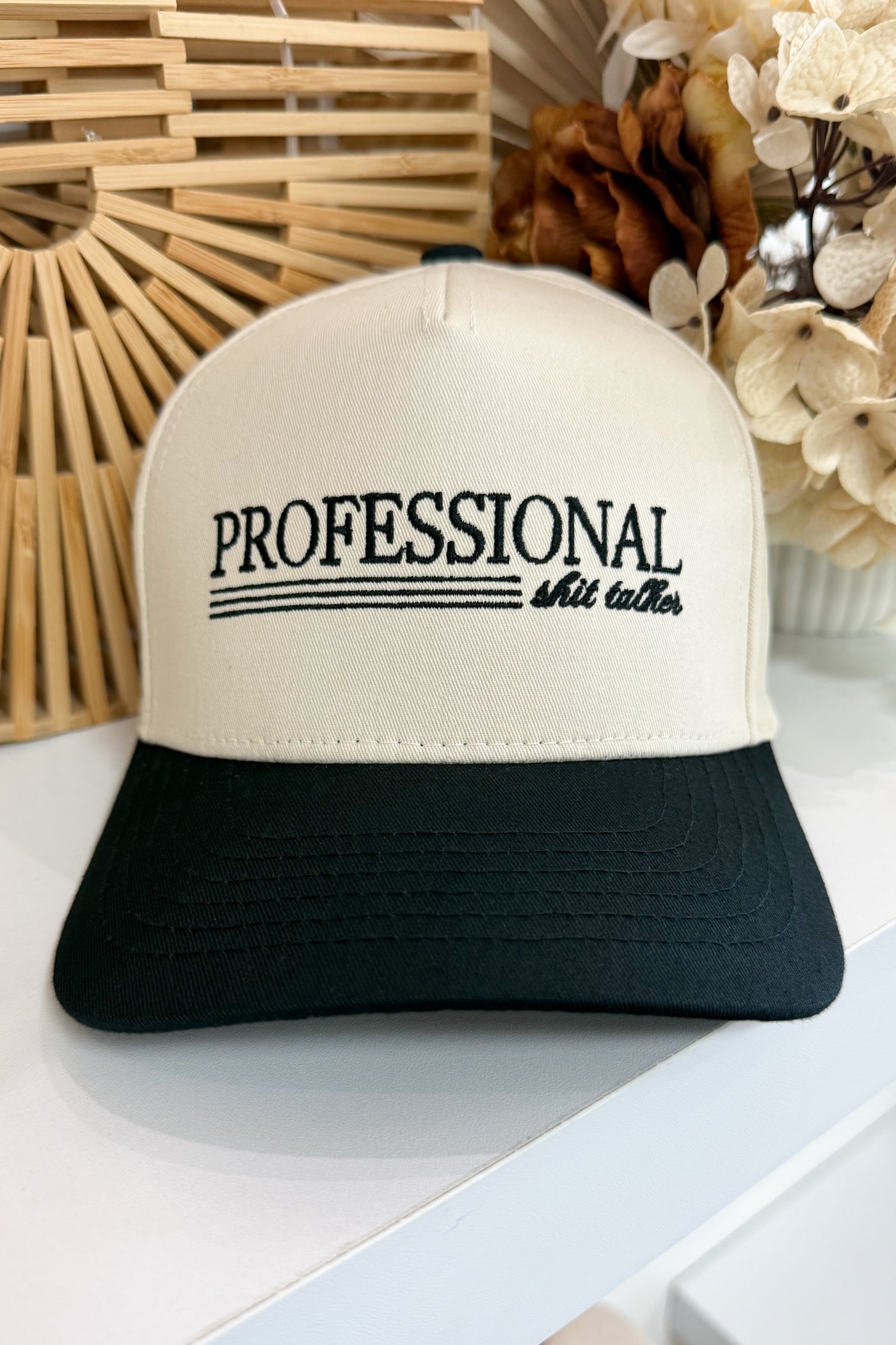 Professional Sh*t Talker Trucker Hat (Black/Natural)